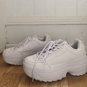 Princess Polly | Shoes | Platform White Chunky Sneakers Princess Polly At  Sold | Poshmark